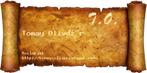 Tomay Olivér névjegykártya